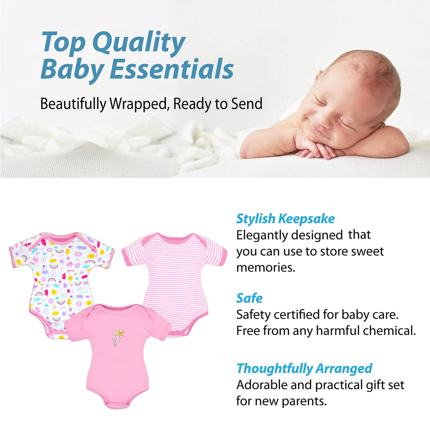 Newborn Hospital kit for baby girl pack of 10 (pink)