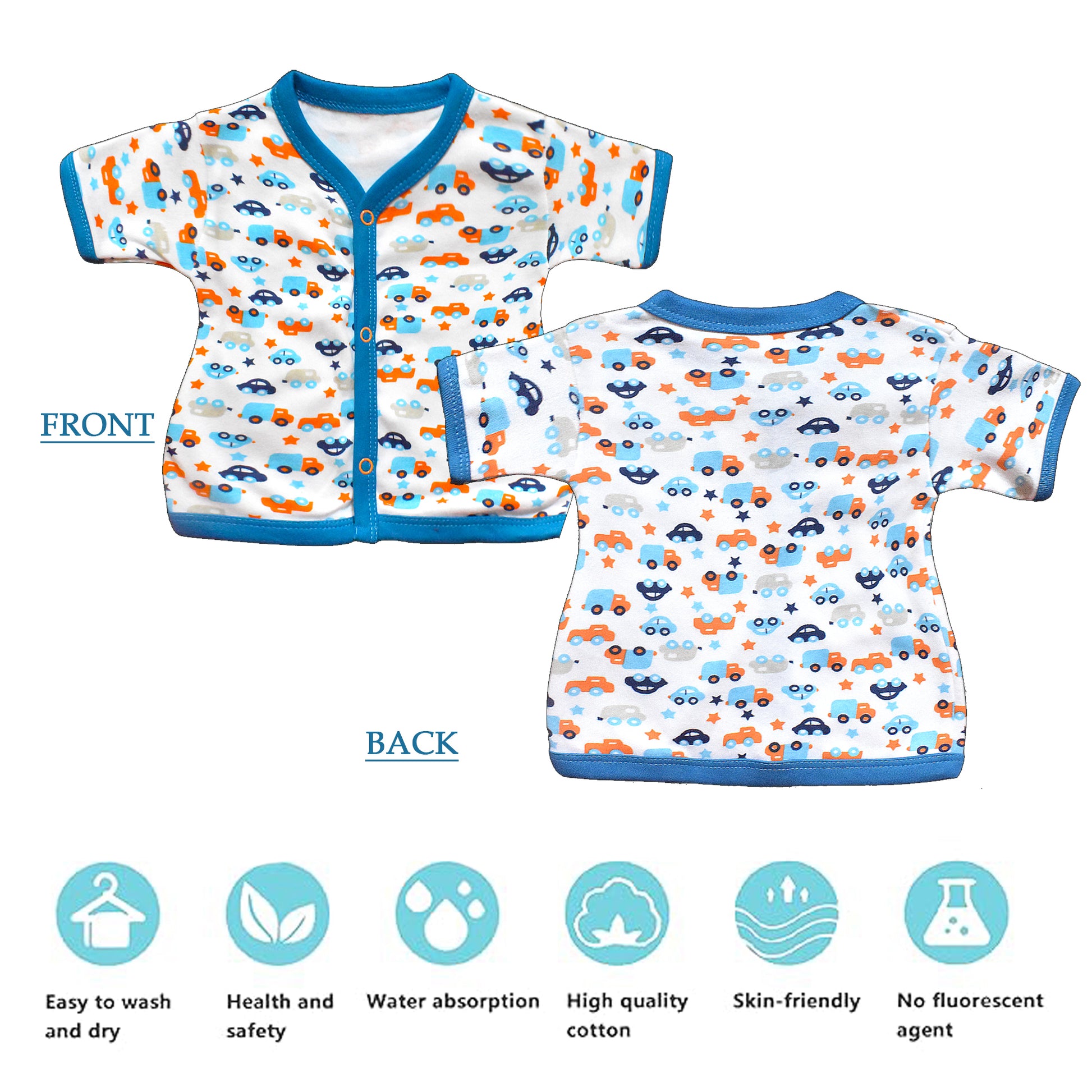 Vparents half sleeves Cotton New Born Baby Boy's & Baby Girls jabla -Multicolour - pack of 6 Assorted Design VParents