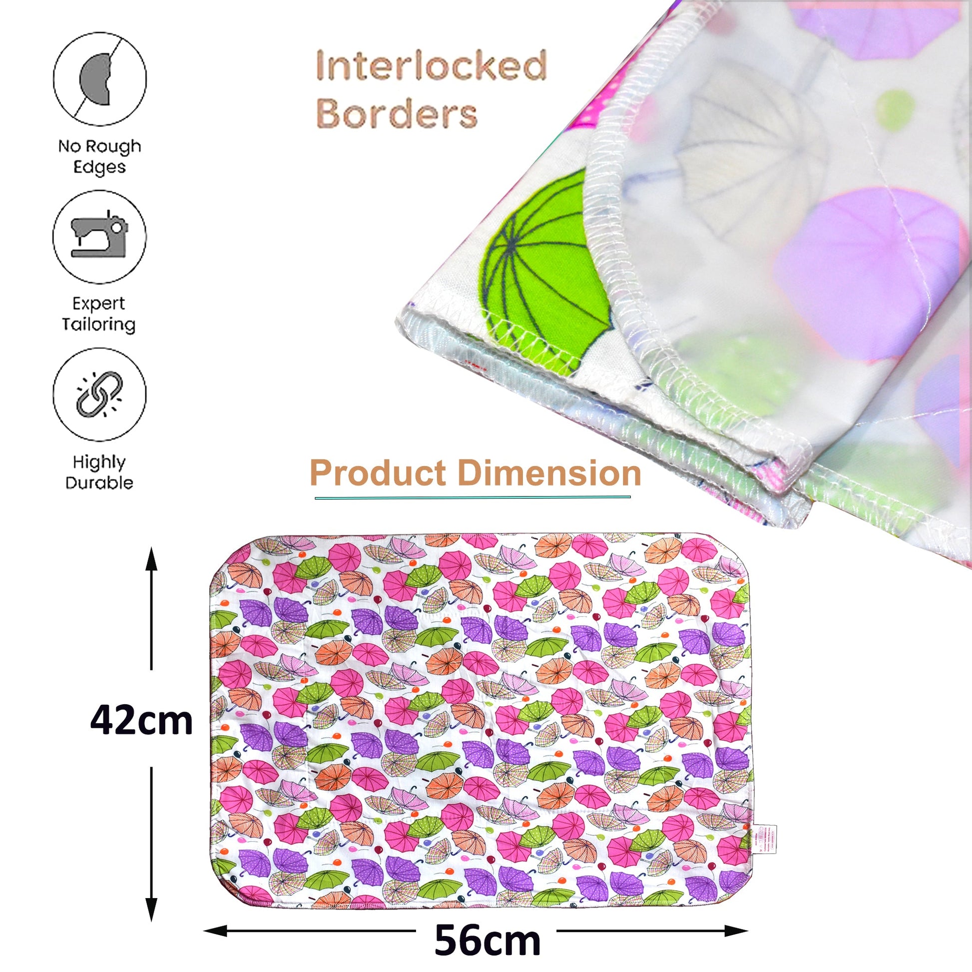 VParents Chunky Nappy Changing Mat Sleeping mats Water Proof Bed Protector sheet for New Born Baby  (0-3 Months) pack of 2 VParents