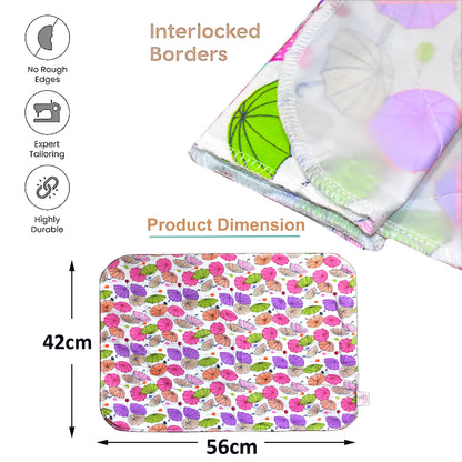 VParents Chunky Nappy Changing Mat Sleeping mats Water Proof Bed Protector sheet for New Born Baby  (0-3 Months) pack of 2