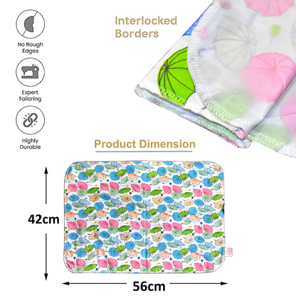 VParents Chunky Nappy Changing Mat Sleeping mats Water Proof Bed Protector sheet for New Born Baby  (0-3 Months) pack of 2