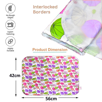 VParents Chunky Nappy Changing Mat Sleeping mats Water Proof Bed Protector sheet for New Born Baby  (0-3 Months) pack of 3 Pink blue and purple