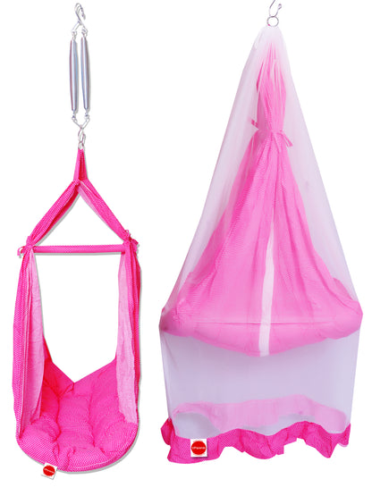 VParents Infant Baby Swing Cradle with Mosquito net Spring and Metal Window Cradle Hanger