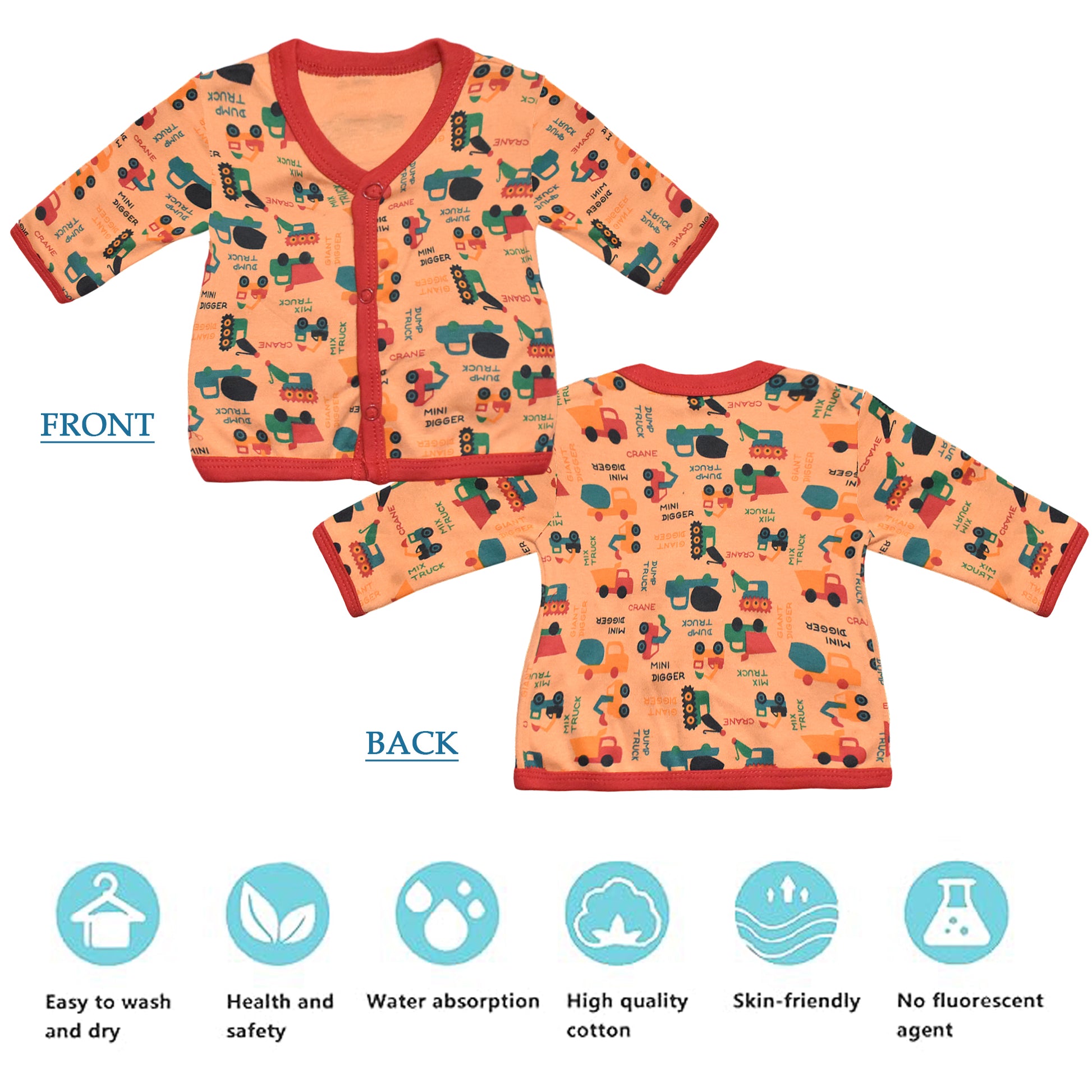 Vparents full sleeves Cotton New Born Baby Boy's & Baby Girls jabla -Multicolour - pack of 5 Assorted Design VParents