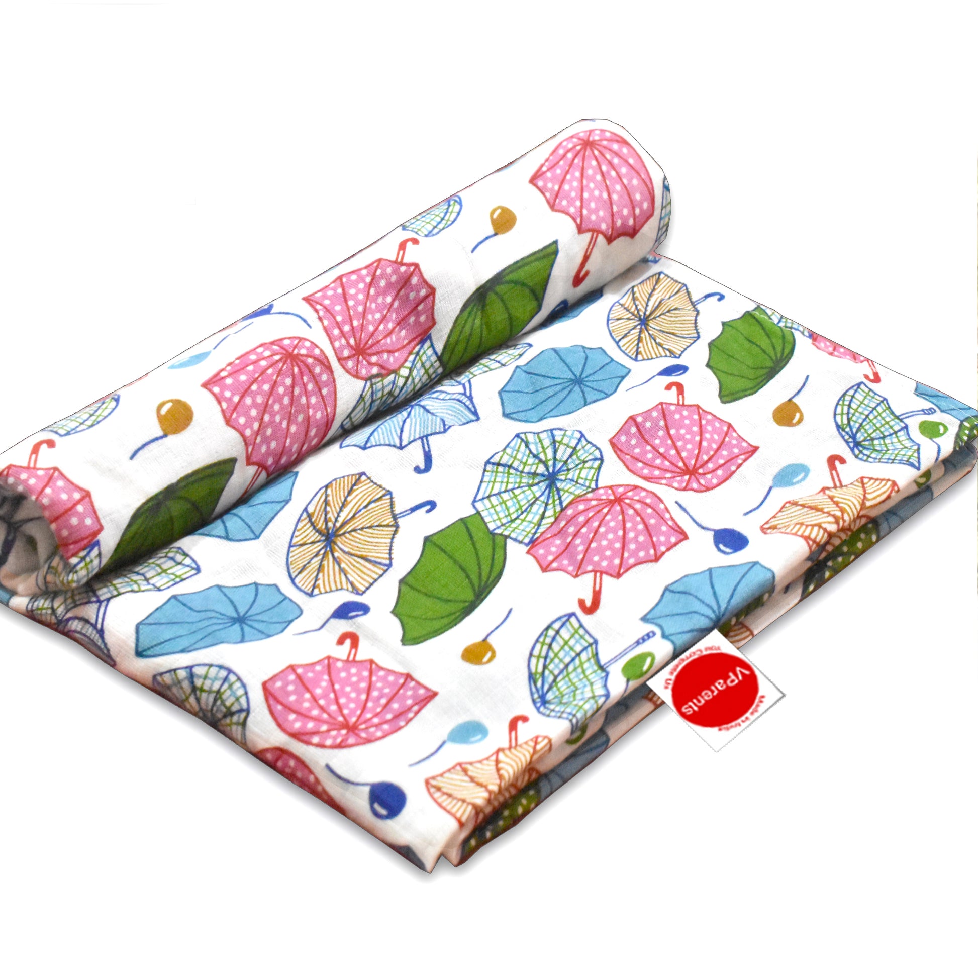 VParents Cotton Muslin Baby Swaddle Set New Born Baby (0-18 Months) Pack of 1 (Umbi) VParents