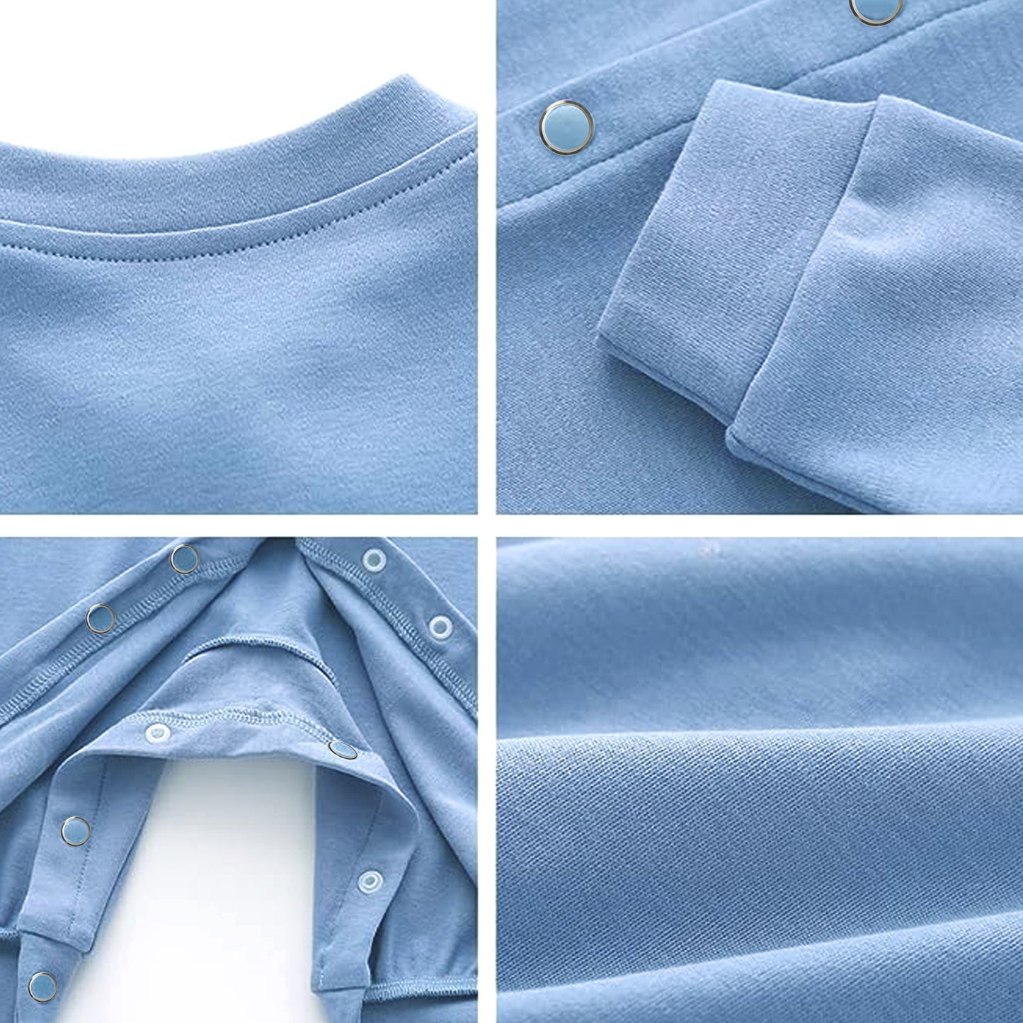 Full Length Printed Baby Footies Sleepsuit Romper Pack of 3-(Blue)