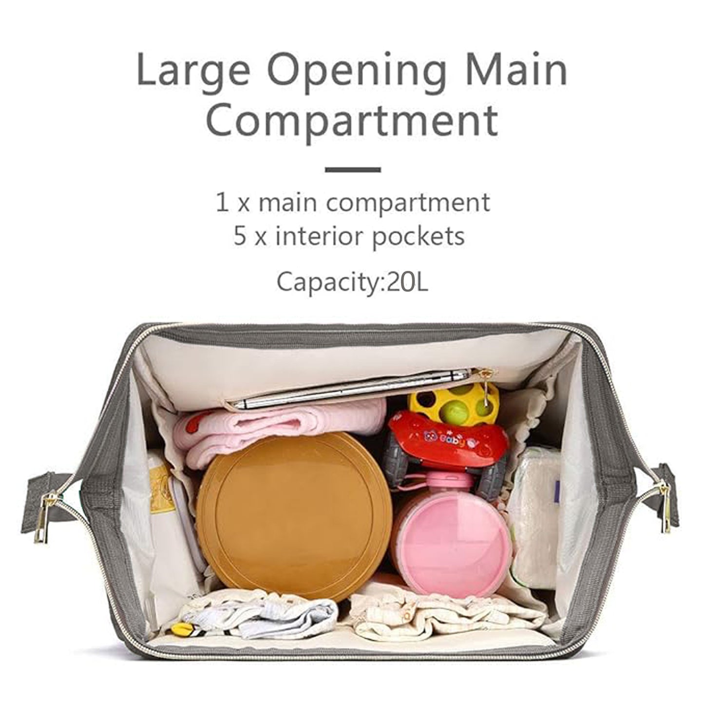 VParents Lovie Dovie Multipurpose Diaper Bag Cum Mother Bag Backpack 13 Pockets