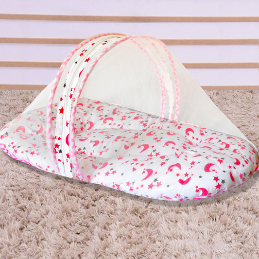 VParents galaxy  Baby Bed with Mosquito Net with Zip Closure & Neck Pillow, Baby Bedding for New Born