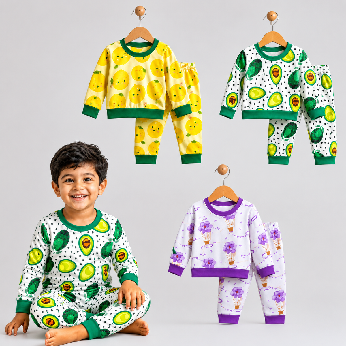 VParents  100% cotton Baby and Kids Cotton Printed  Nightwear