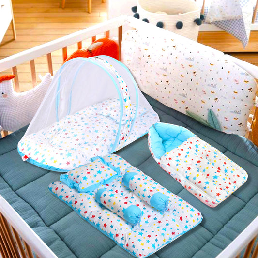 VParents joy Baby 4 Piece Bedding Set with Pillow and Bolsters Sleeping Bag and Bedding Set Combo