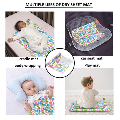 VParents Chunky Nappy Changing Mat Sleeping mats Water Proof Bed Protector sheet for New Born Baby  (0-3 Months) pack of 2