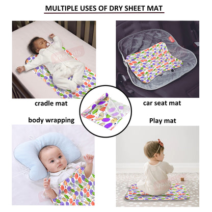 VParents Chunky Nappy Changing Mat Sleeping mats Water Proof Bed Protector sheet for New Born Baby  (0-3 Months) pack of 2