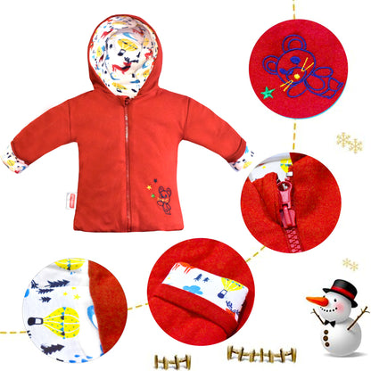 VParents Baby Unisex Kid's Regular Jacket ( Red)