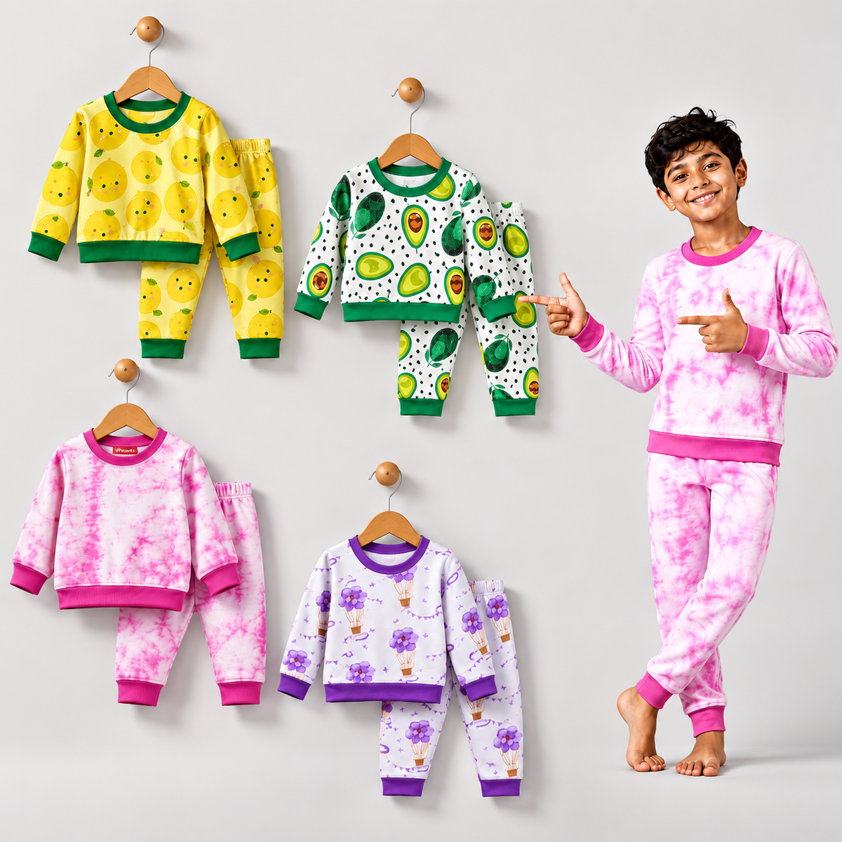 VParents  100% cotton Baby and Kids Cotton Printed  Nightwear