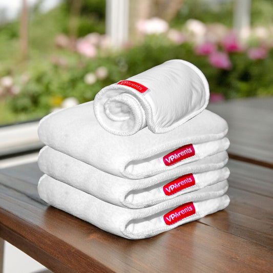 VParents cloth diaper inserts for cloth diaper high absorbent 6 layer washable reusable wet free booster pads smart dry feel soaker pad baby diaper liners, Pack of 4 VParents