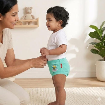 VParents Bloomer for Kids Unisex, 100% Pure Cotton Soft & Breathable Underwear Bloomers for Baby Comfortable & Durable -sea Green 6-12 months
