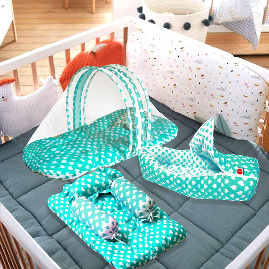 VParents rosy  Baby 4 Piece Bedding Set with Pillow and Bolsters Sleeping Bag and Bedding Set Combo