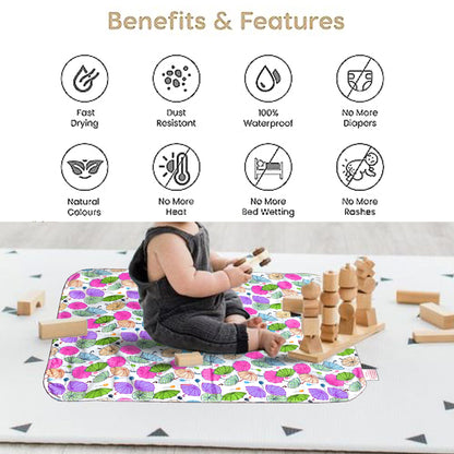 VParents Chunky Nappy Changing Mat Sleeping mats Water Proof Bed Protector sheet for New Born Baby  (0-3 Months) pack of 2 VParents