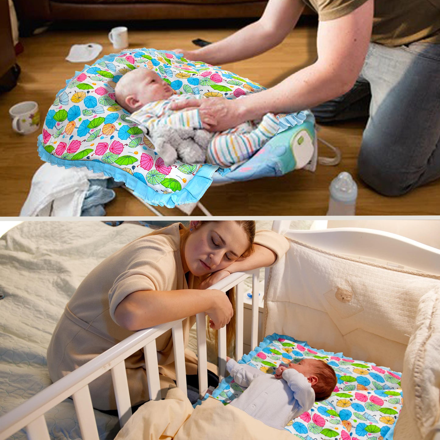 Vparents Chunky New Born Baby Godadi Soft Cotton Baby godi Godari|Baby Bed|Crib Sheet|bedding set