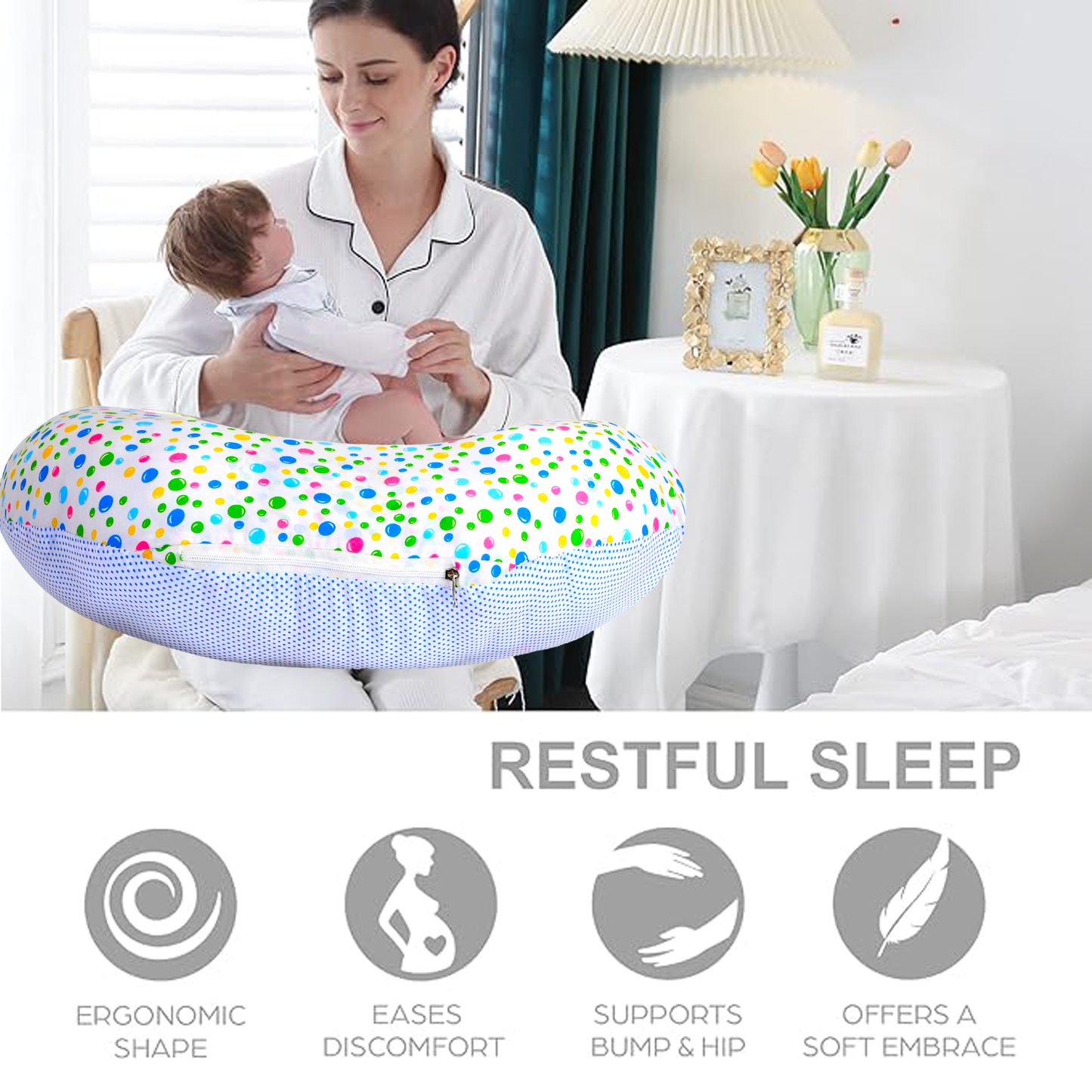 Bluebell  Multipurpose Baby Feeding Nursing Cum Maternity Pillow for New Born