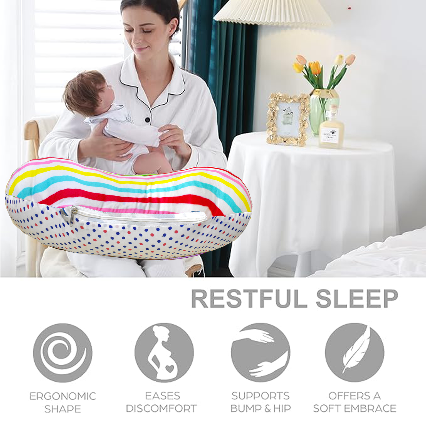 VParents Mite  Baby Multipurpose Baby Feeding Nursing Cum Maternity Pillow