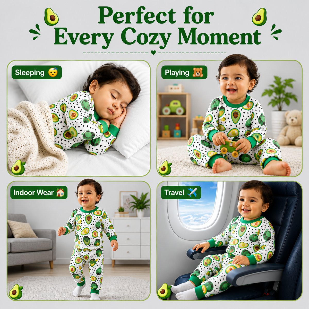 VParents  100% cotton Baby and Kids Cotton Printed  Nightwear
