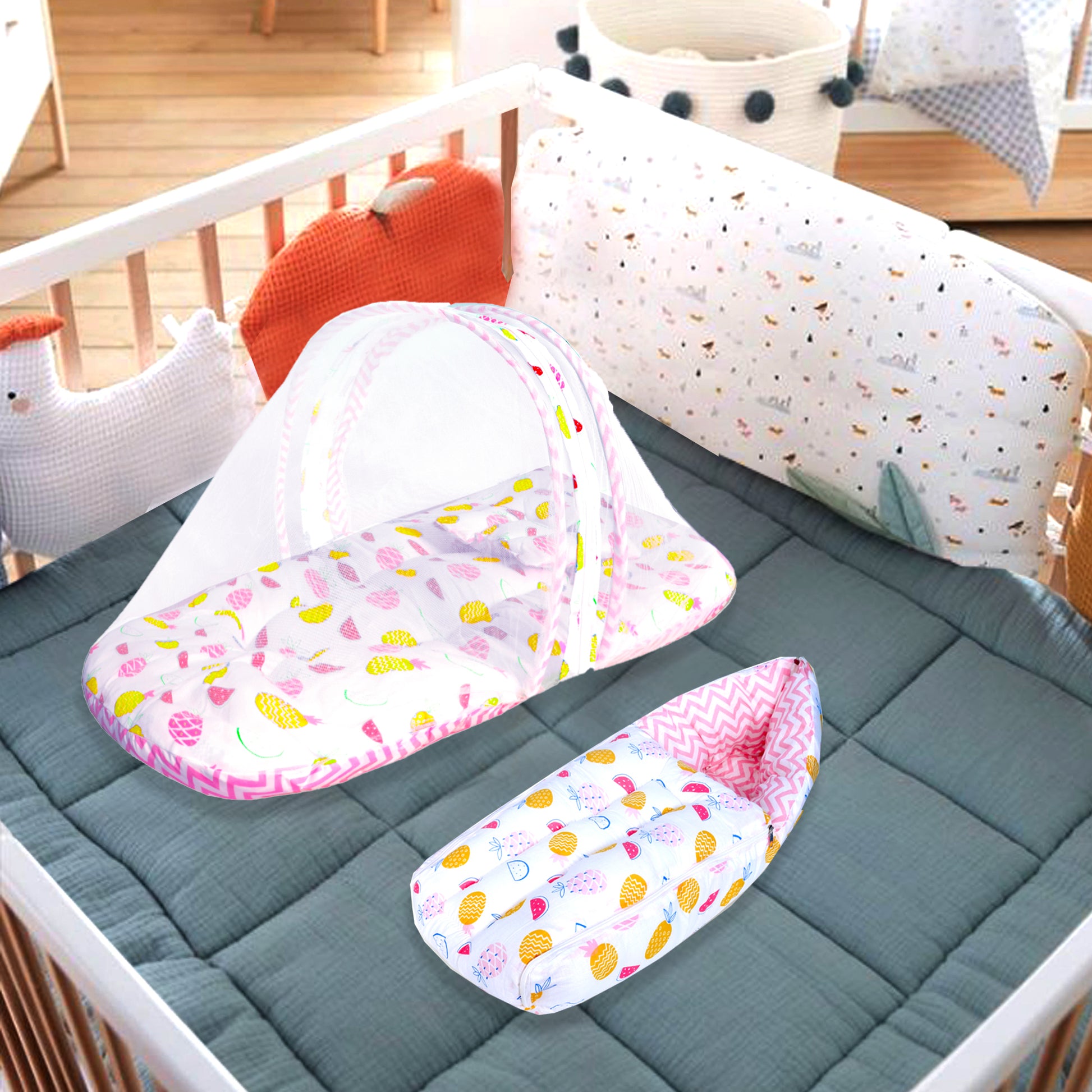 VParents fruity Baby Bedding Set with Pillow and Sleeping Bag Combo