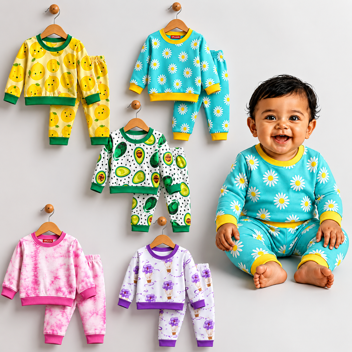 VParents  100% cotton Baby and Kids Cotton Printed  Nightwear