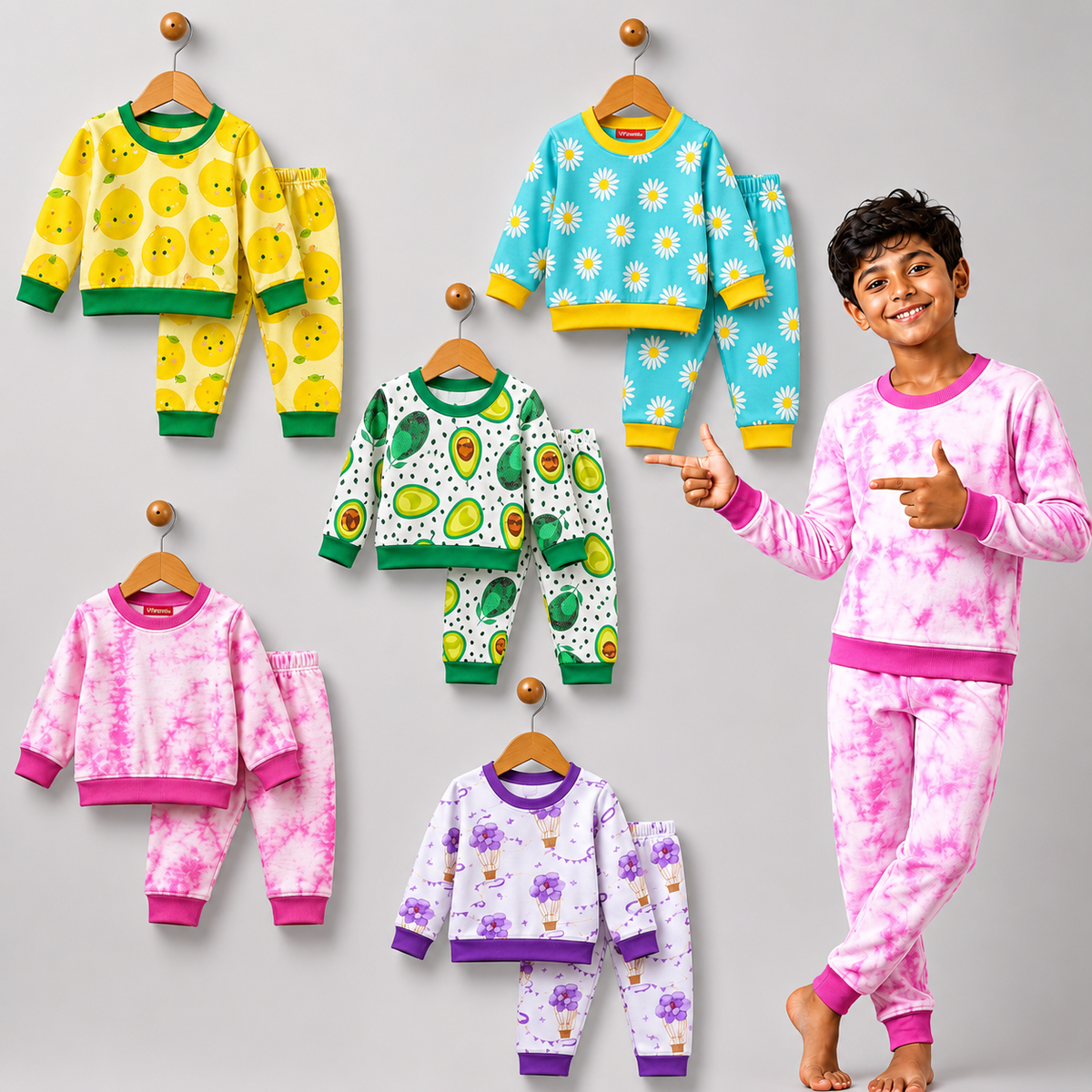 VParents  100% cotton Baby and Kids Cotton Printed  Nightwear