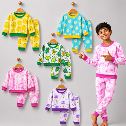 VParents  100% cotton Baby and Kids Cotton Printed  Nightwear
