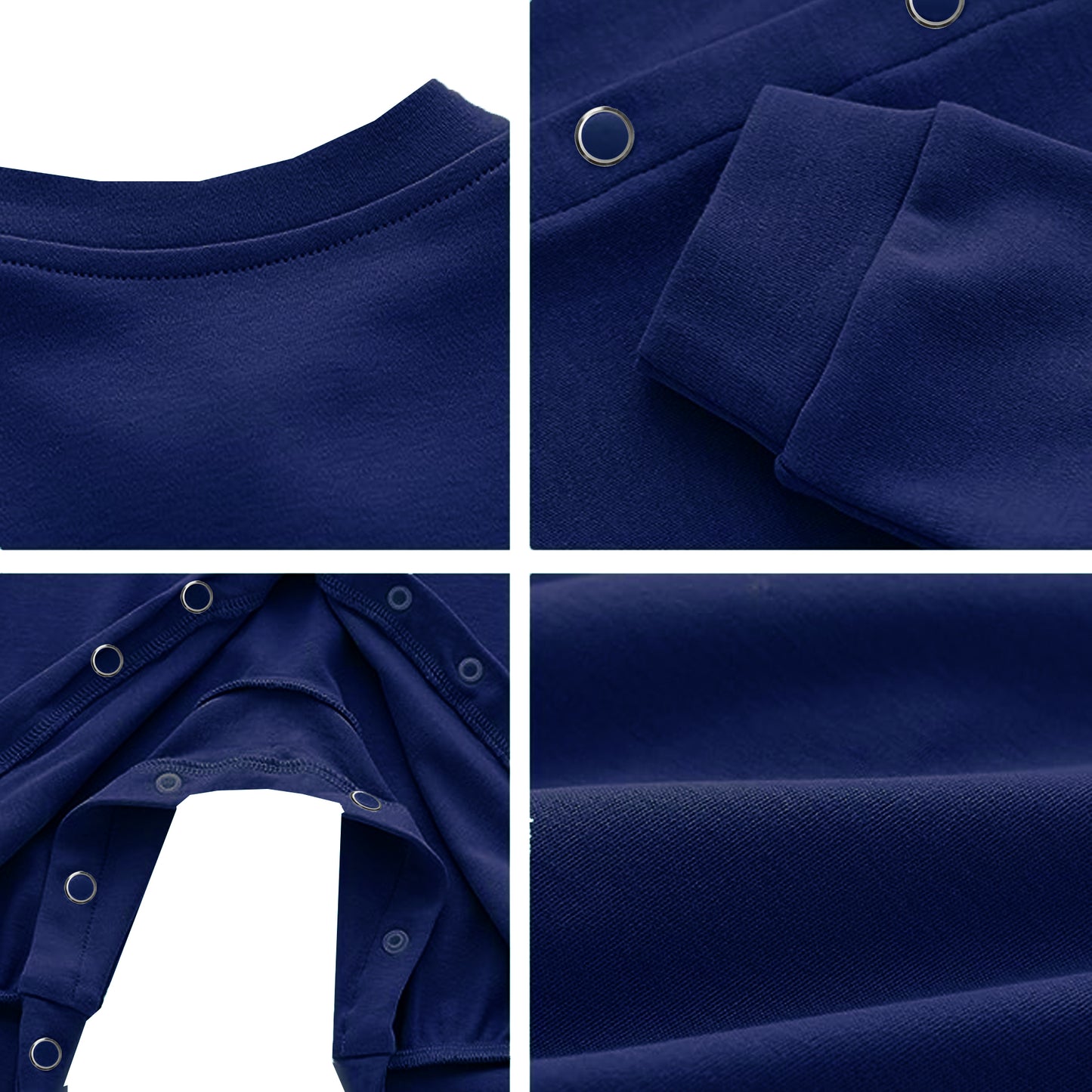 Full Length Printed Baby Footies Sleepsuit Romper Pack of 3-(Royal Blue)