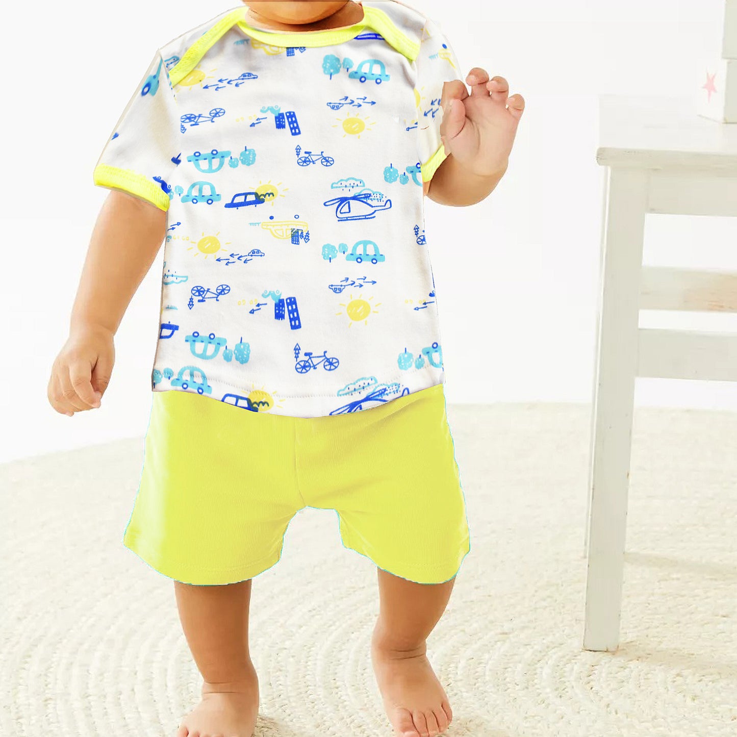 VParents Tshirts, Shorts and Bib Combo for newborns ( 0-3M)