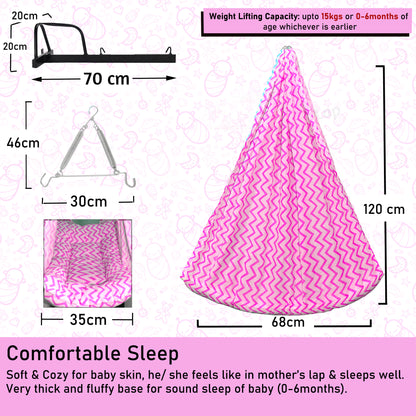 VParents Cherub Baby Swing Cradle with Mosquito Net Spring and Metal Window Cradle Hanger
