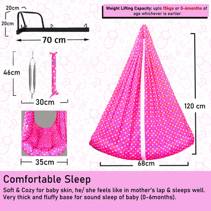 VParents Tot Baby Swing Cradle with Mosquito net Spring and Metal Window Cradle Hanger