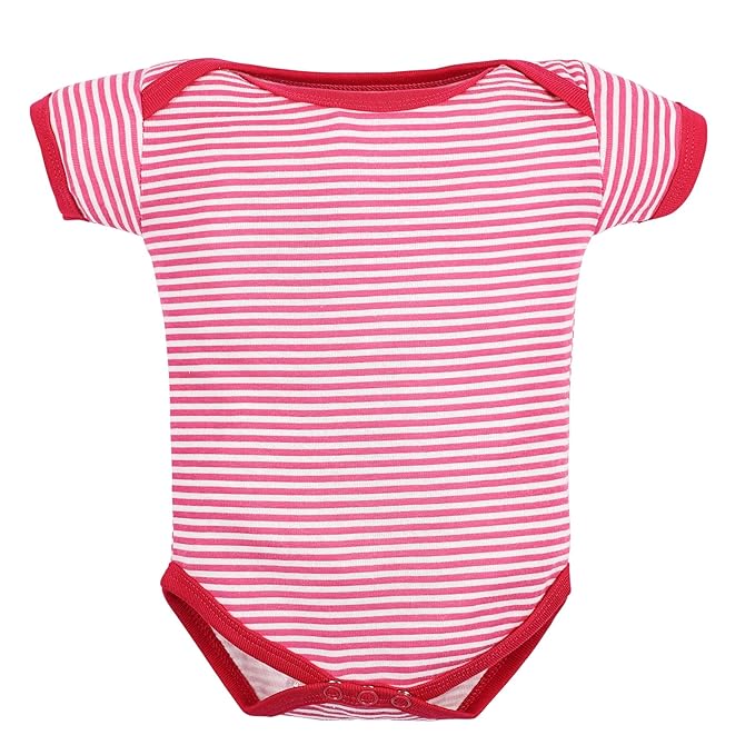 Bodice Half Sleeves Baby Romper Body Suits Jump Suit for Boys and Girls Set of 3 (Pink)