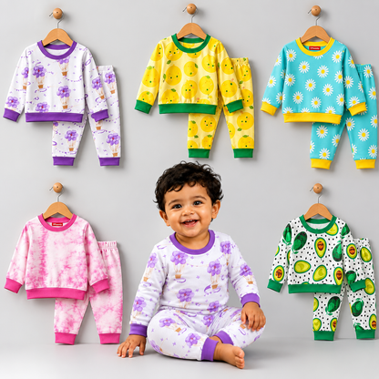 VParents  100% cotton Baby and Kids Cotton Printed  Nightwear