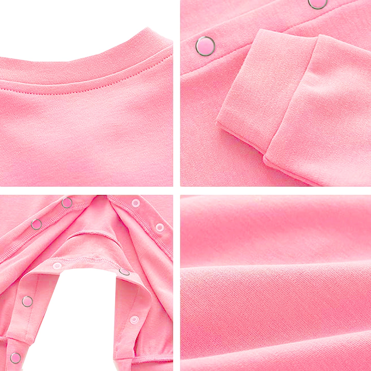 Full Length Printed Baby Footies Sleepsuit Romper Pack of 3-(Light Pink)
