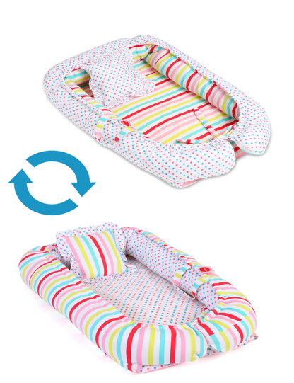 VParents Mite New Born Baby nest Bedding Set Reversible 0-10 Months