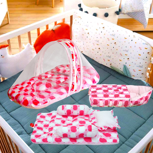 VParents Cheeky Cheeky Baby 4 Piece Bedding Set with Pillow and Bolsters Sleeping Bag and Bedding Set Combo
