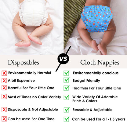 Star Print Reusable and Adjustable Cloth Diapers With Insert (Star)