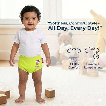 VParents Bloomer for Kids Unisex, 100% Pure Cotton Soft & Breathable Underwear Bloomers for Baby Comfortable & Durable - Green 1-2 years
