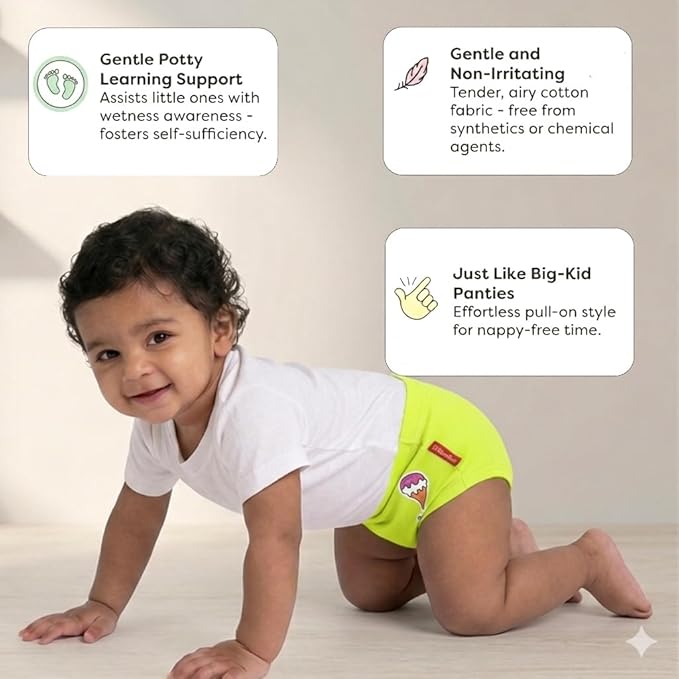VParents Bloomer for Kids Unisex, 100% Pure Cotton Soft & Breathable Underwear Bloomers for Baby Comfortable & Durable - Green 1-2 years