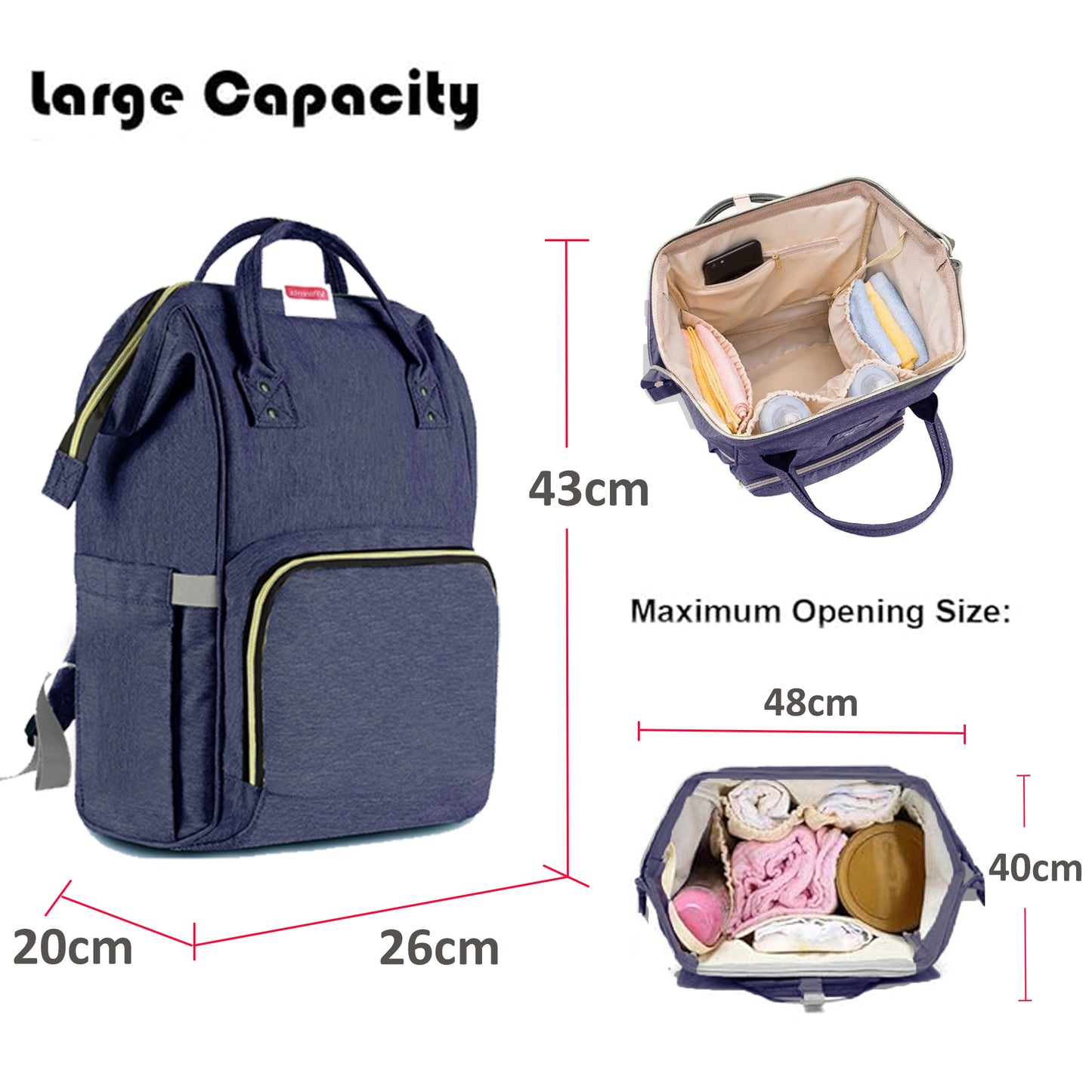 VParents Lovie Dovie Multipurpose Diaper Bag Cum Mother Bag Backpack 13 Pockets