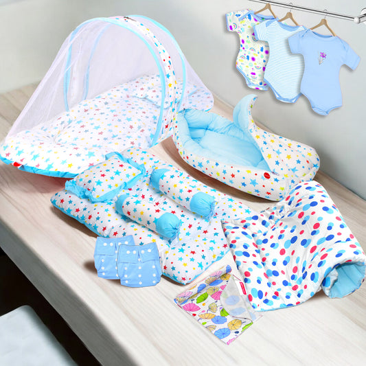 Newborn Hospital kit for baby girl pack of 10 (blue)