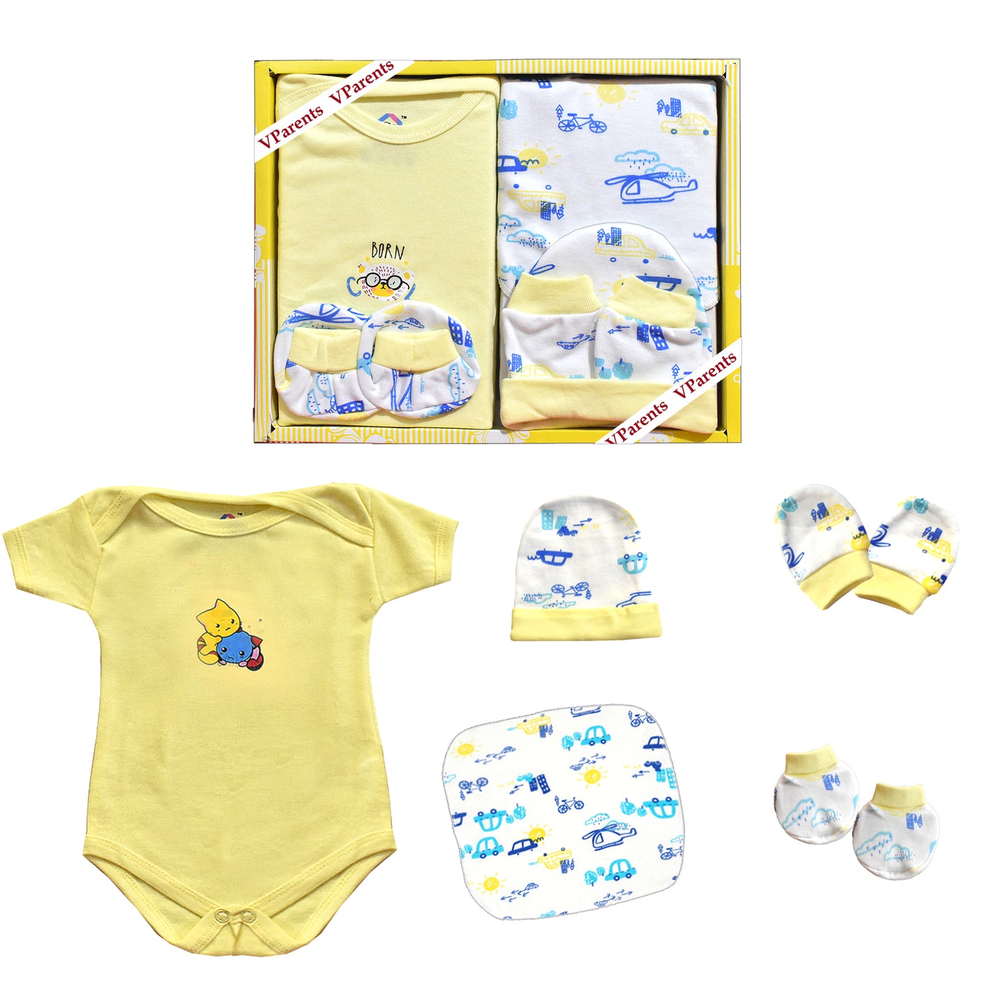 VParents Bitsy New Born Baby Gift Set (Pack of 5)