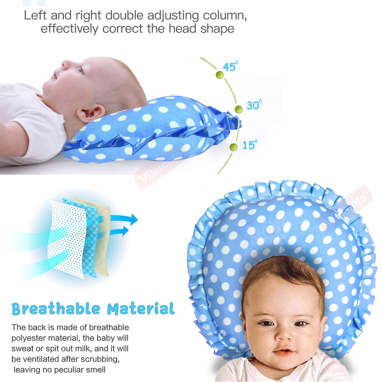 VParents Neck Support Soft Pillow for New Born Baby U Shape Pillow (Pack of 2)