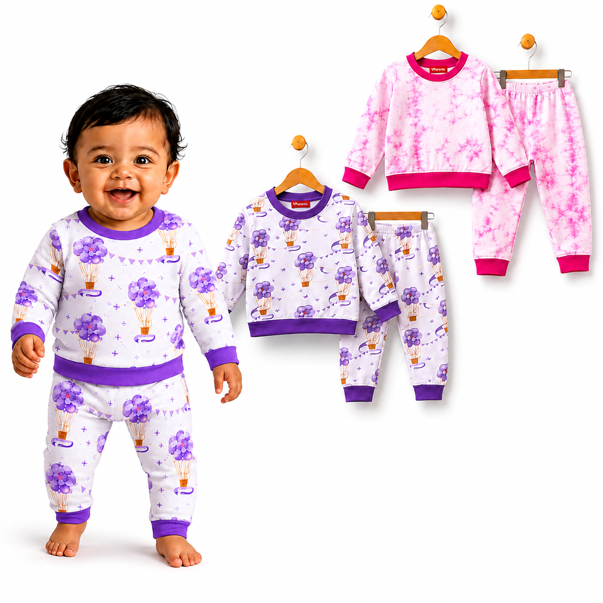 VParents  100% cotton Baby and Kids Cotton Printed  Nightwear