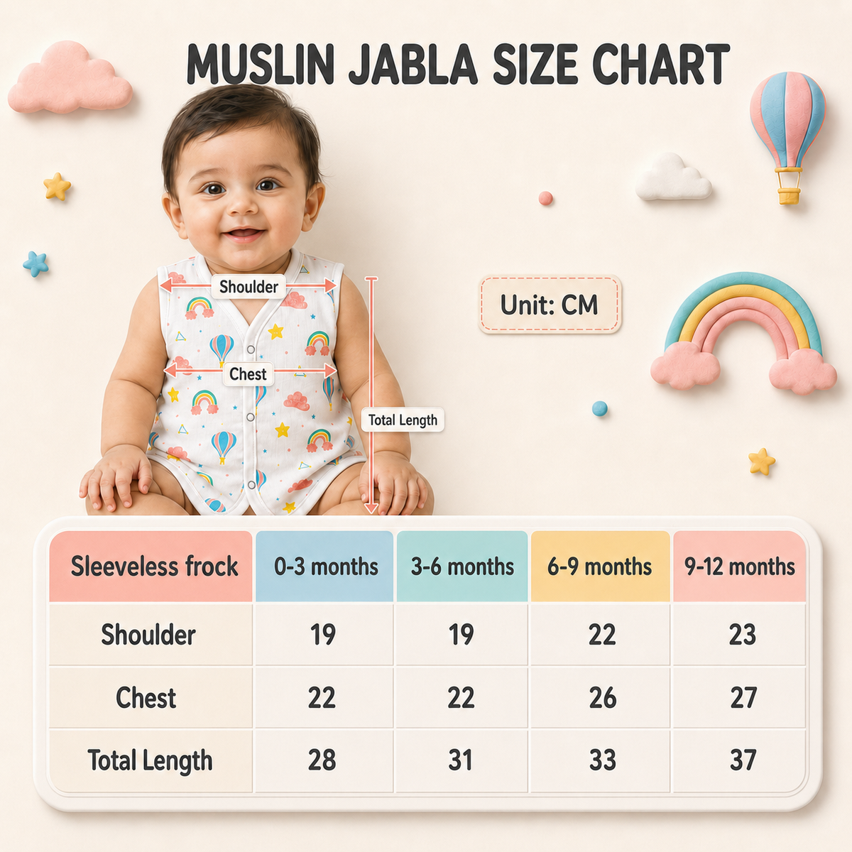 VParents Organic 100% Cotton Muslin Sleeveless button Jhabla for Boys & Girls ,Summerwear Jabala ,Sleeveless Vest Assorted