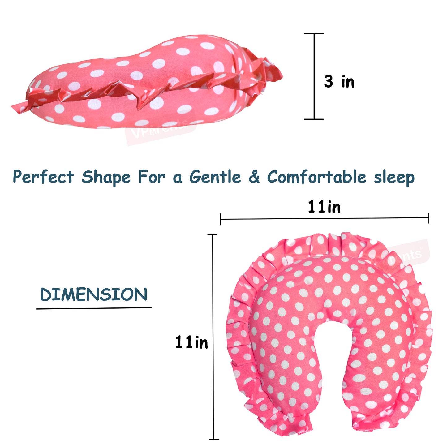 VParents Neck Support Soft Pillow for New Born Baby U Shape Pillow (Pack of 2)