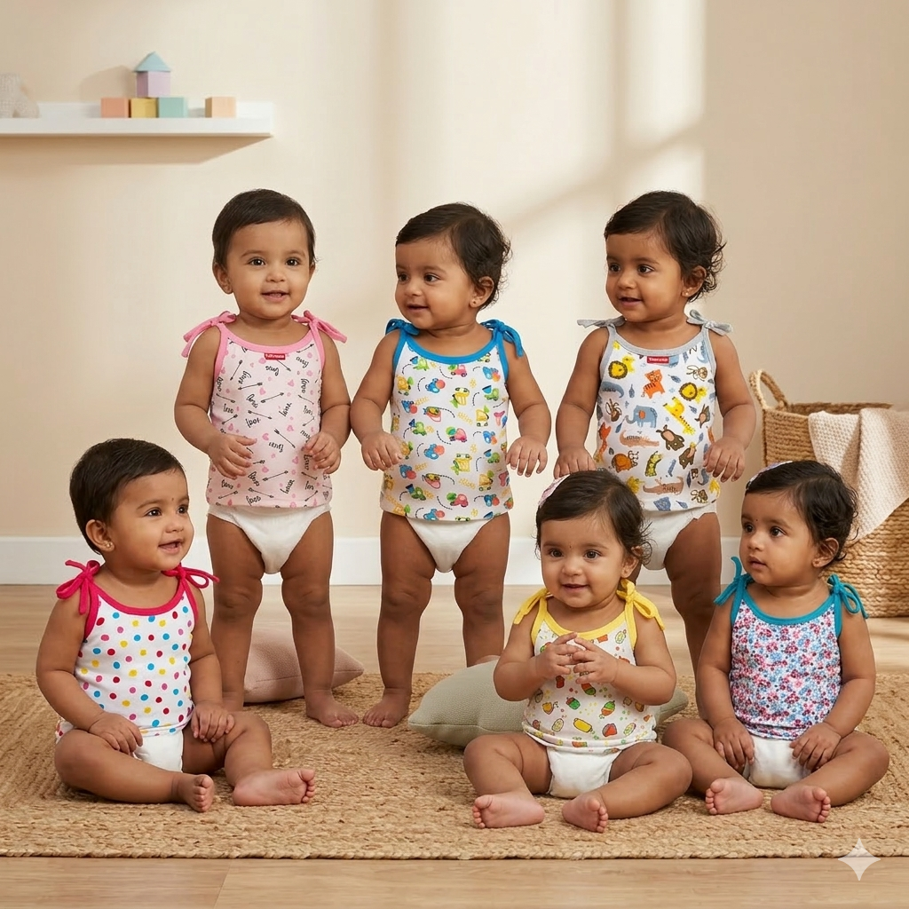 VParents Cotton New Born Baby Boy's & Baby Girls jabla -Multicolour